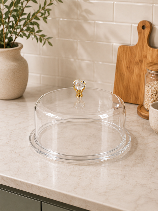 Acrylic Cake Dome with Serving Tray 34*34*16.5cm