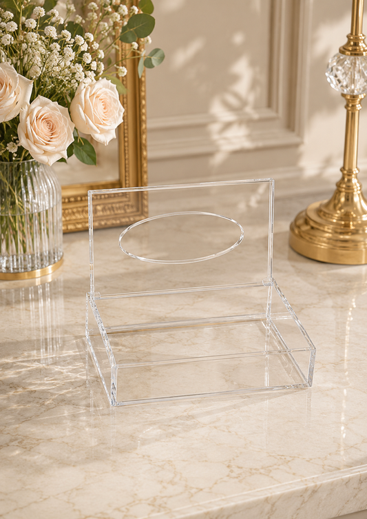 Modern Clear Tissue Holder with Lid