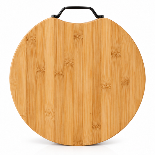 Round Bamboo Cutting Board with Handle 36*36*1.8cm