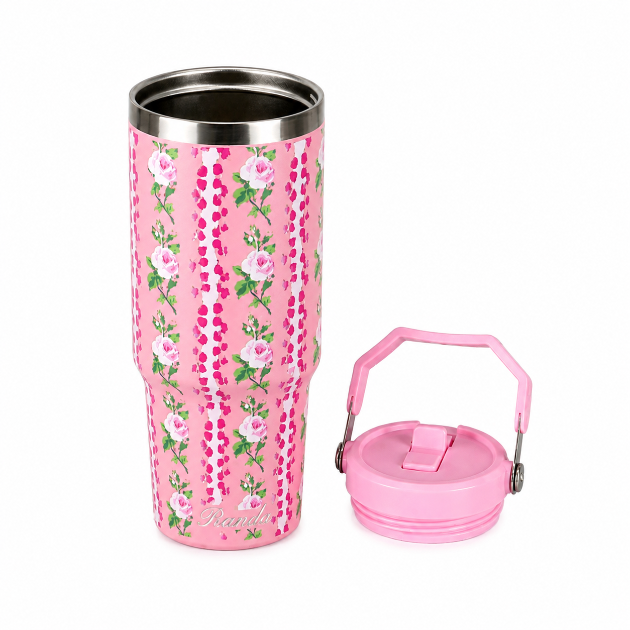 Stainless Steel Thermos Flower Pattern Vacuum Bottle