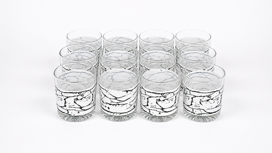 Modern Marble Design Glass Set – 12 PCS