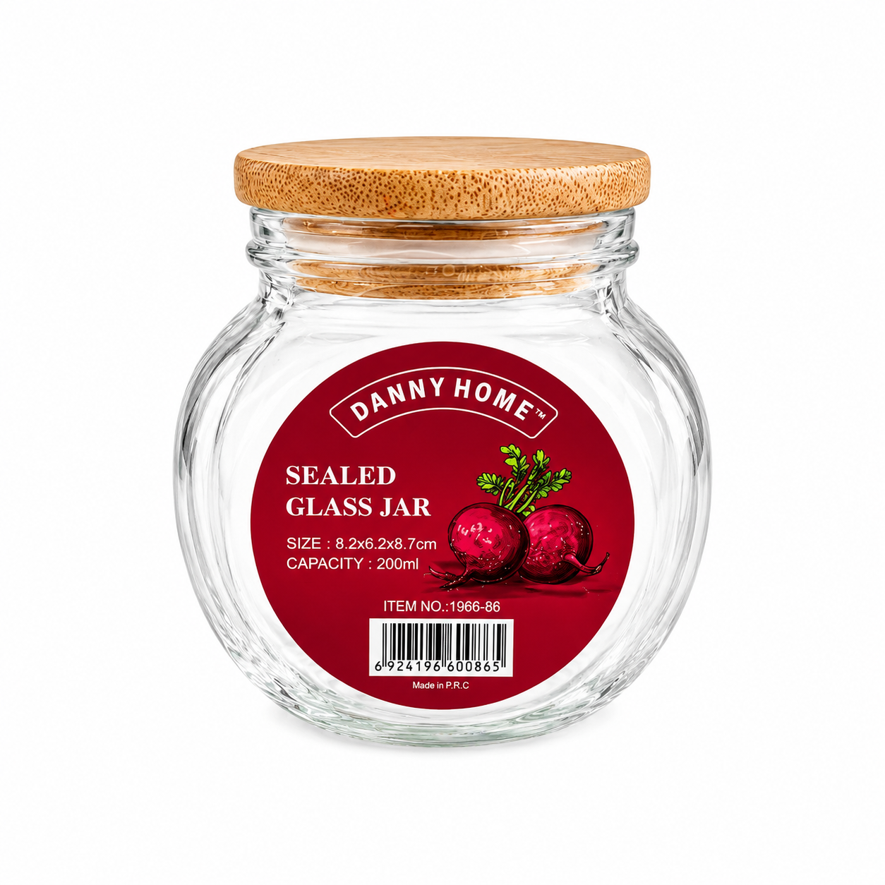 Airtight Glass Storage Jar with Wooden Lid