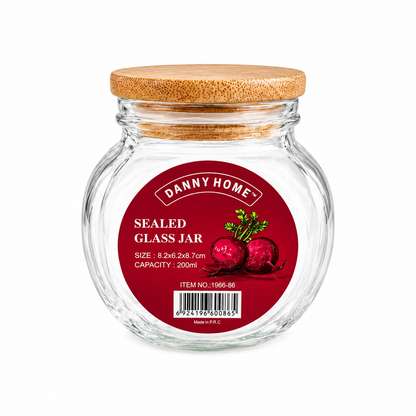 Airtight Glass Storage Jar with Wooden Lid