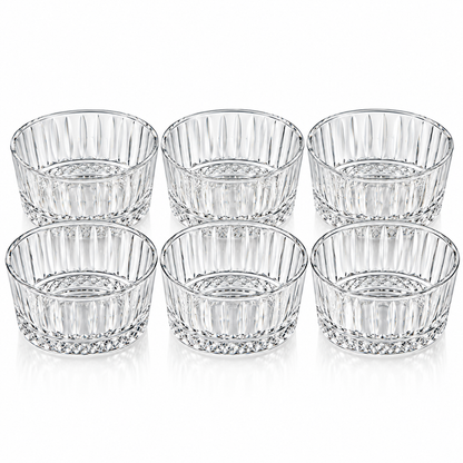 Ribbed Glass Dessert Bowls
