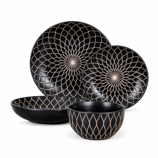 Dorsch Noir Stoneware Set of 24 Pcs Dh-09390