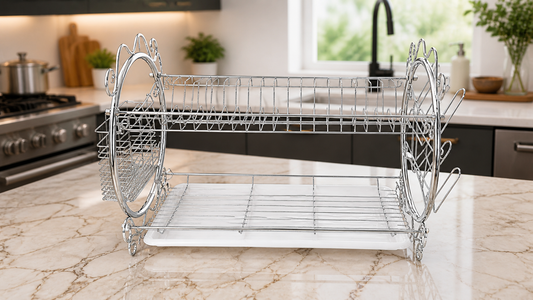 Luxury Kitchen Dish Drying Stand (Chrome Finish)