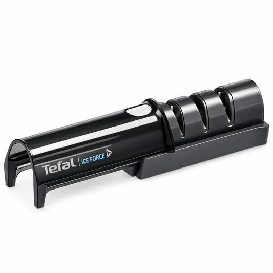 TEFAL Ice Force, Retractable Knife Sharpener 12.5 cm x 5.9 cm, Superior Long-Lasting Sharpness