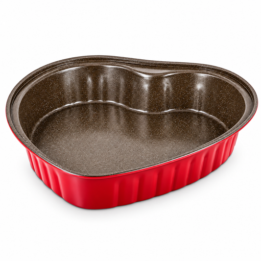 Dorsch Heart Cake Pan   Non-Stick Carbon Steel Red