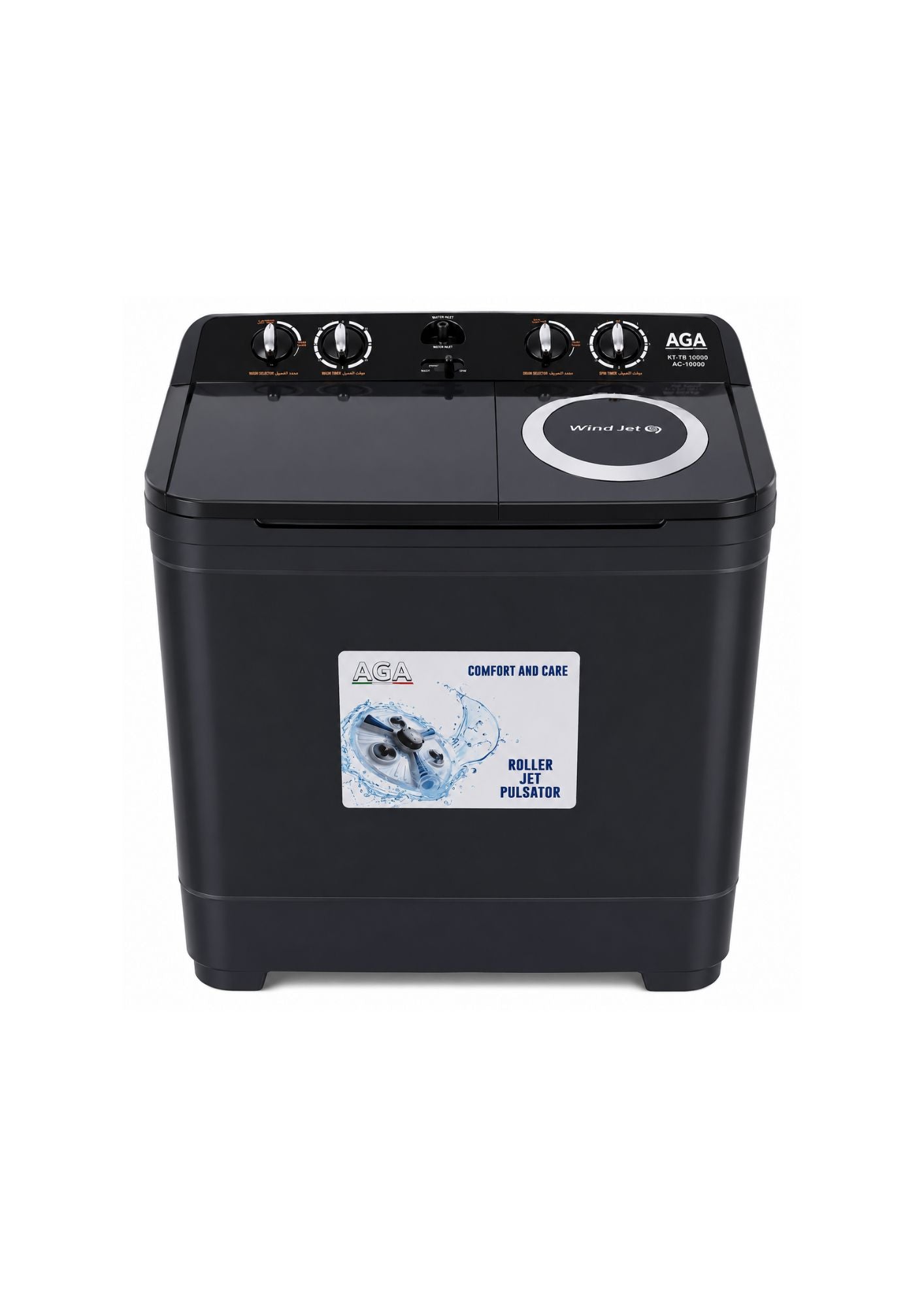 Aga Double Washing Machine 16kg AG-16000 Black