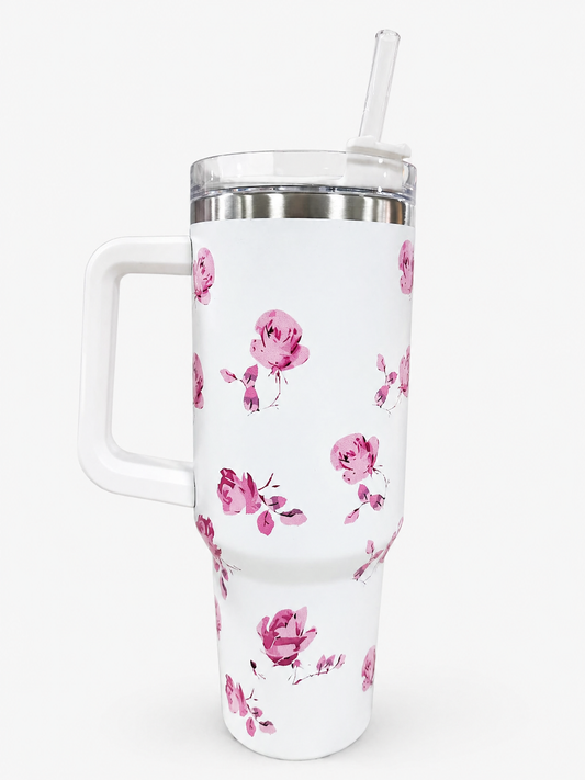 Insulated Tumbler Mug with Handle (or Travel Tumbler with Straw) 1200ml