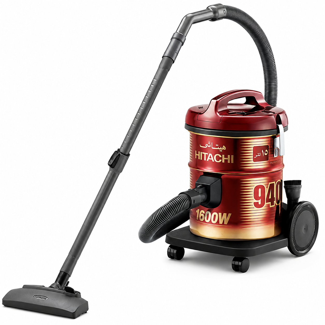 Hitachi Drum Vacuum Cleaner, 1600 Watt, Red - CV-940Y