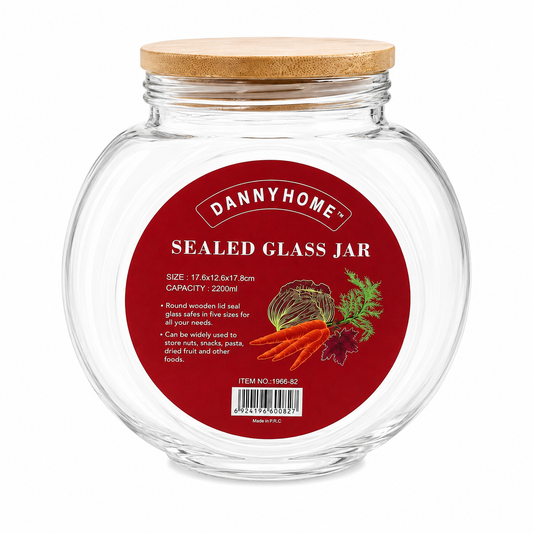 Airtight Glass Storage Jar with Wooden Lid