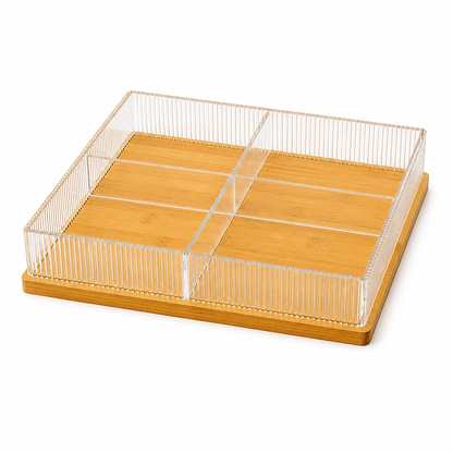 Covered Food Serving Tray with Decorative Handle