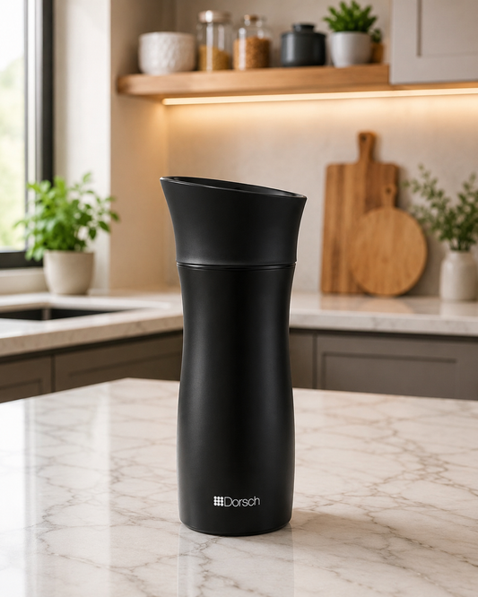 DORSCH Black Metal Mug 300ml with Double Wall Insulation