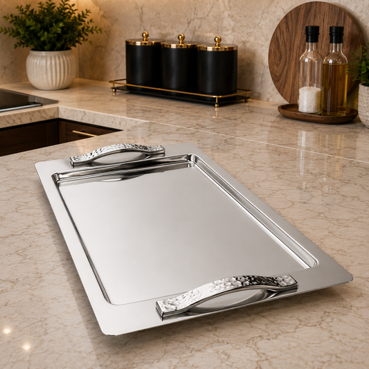 Dorsch Cassia Stainless Steel Serving Tray 47x32 cm Gold or Silver