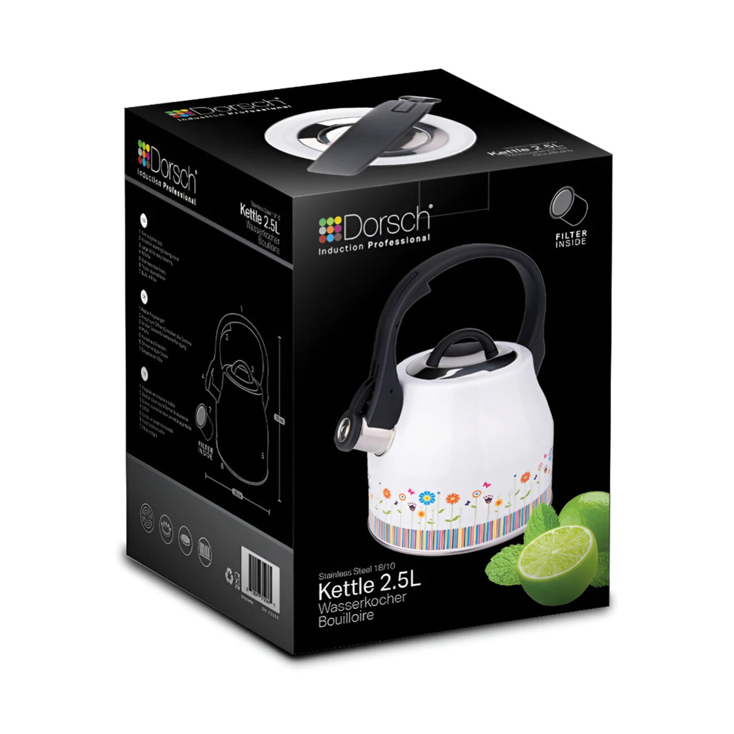 DORSCH Flower Kettle 2.5L Stainless Steel with Filter