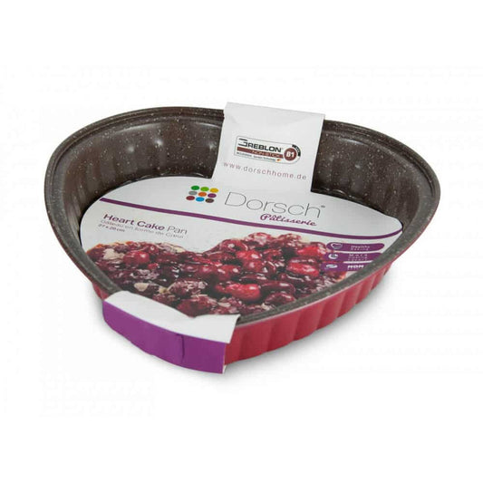 Dorsch Heart Cake Pan  28 cm Non-Stick Carbon Steel Red DH-08905