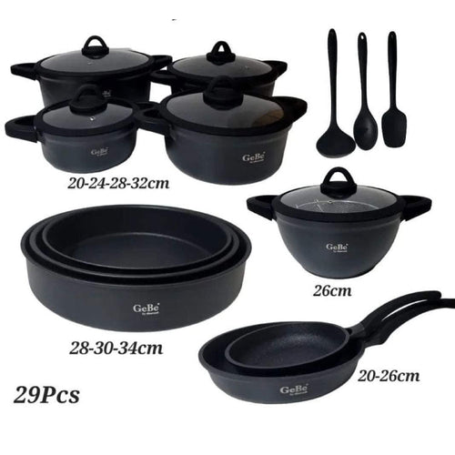 GE BE Venus 14pcs Cookware Set BLACK