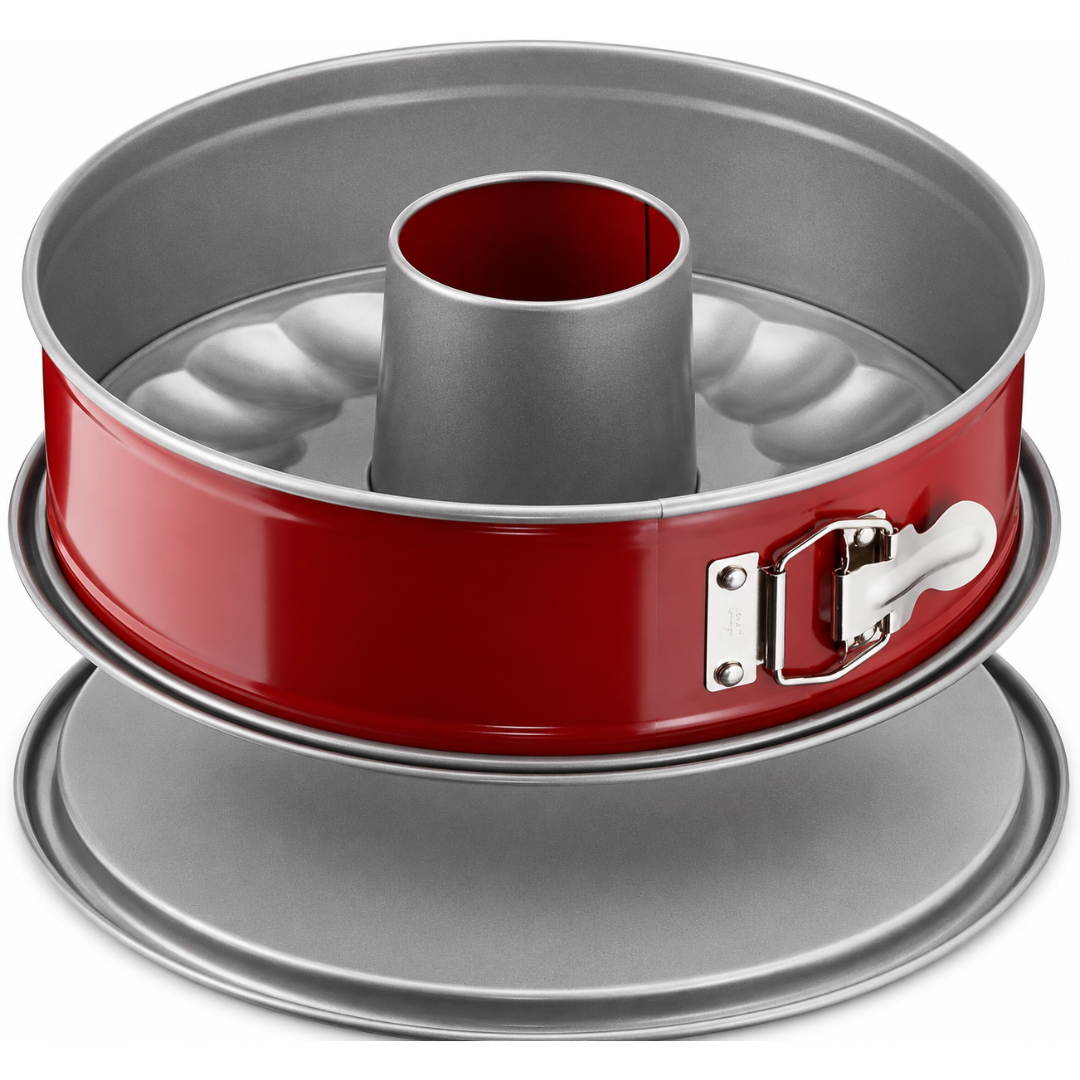Tefal J1642814 Delibake Savarin Springform Cake Tin 27 cm Steel Carbon, Red