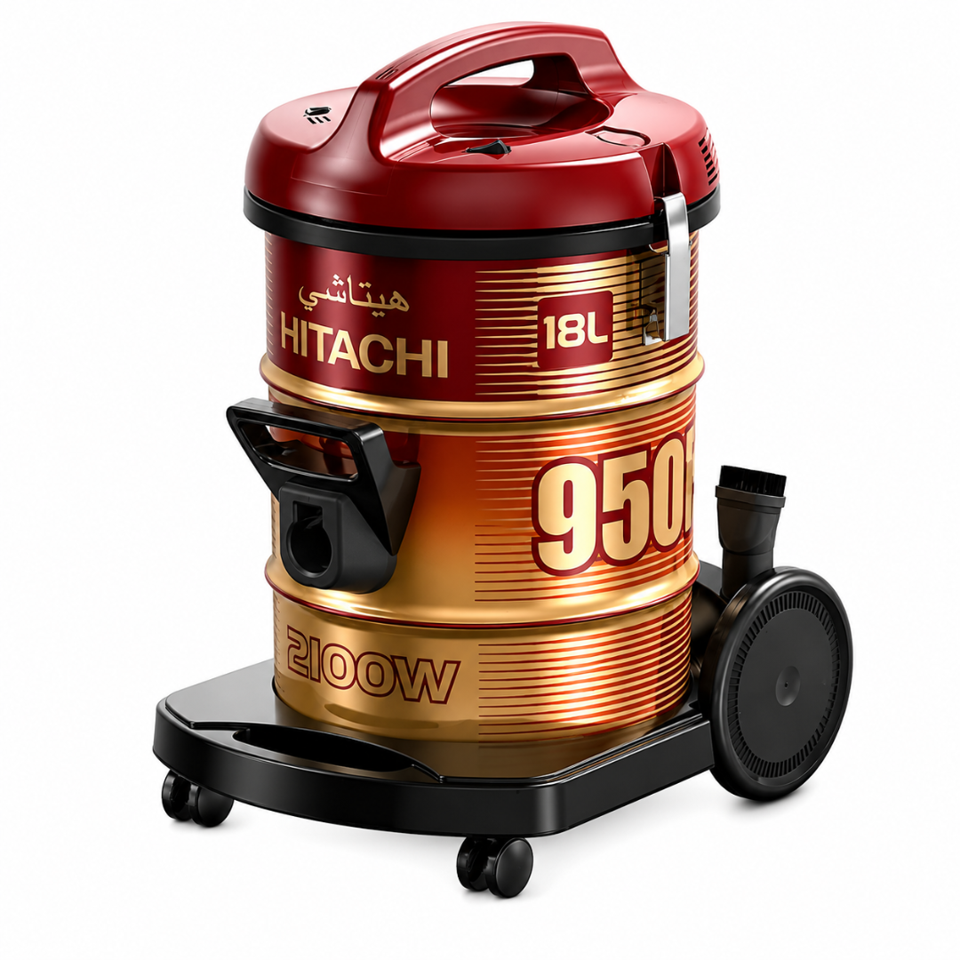 HITACHI Pail Can Vacuum Cleaner 2100 Watt In Black x Gold With Cloth Filter CV-950F-
