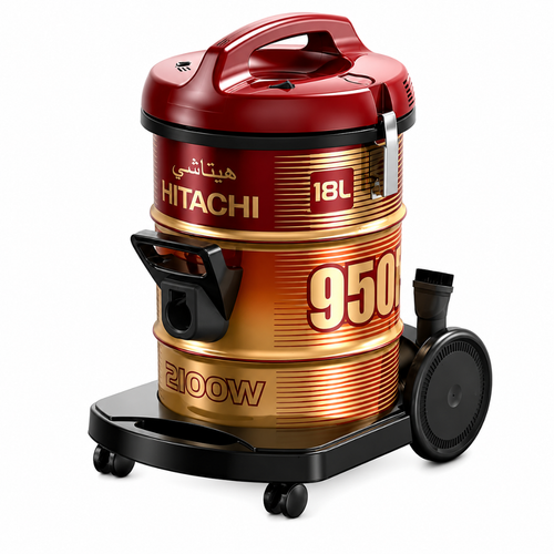 HITACHI Pail Can Vacuum Cleaner 2100 Watt In Black x Gold With Cloth Filter CV-950F-