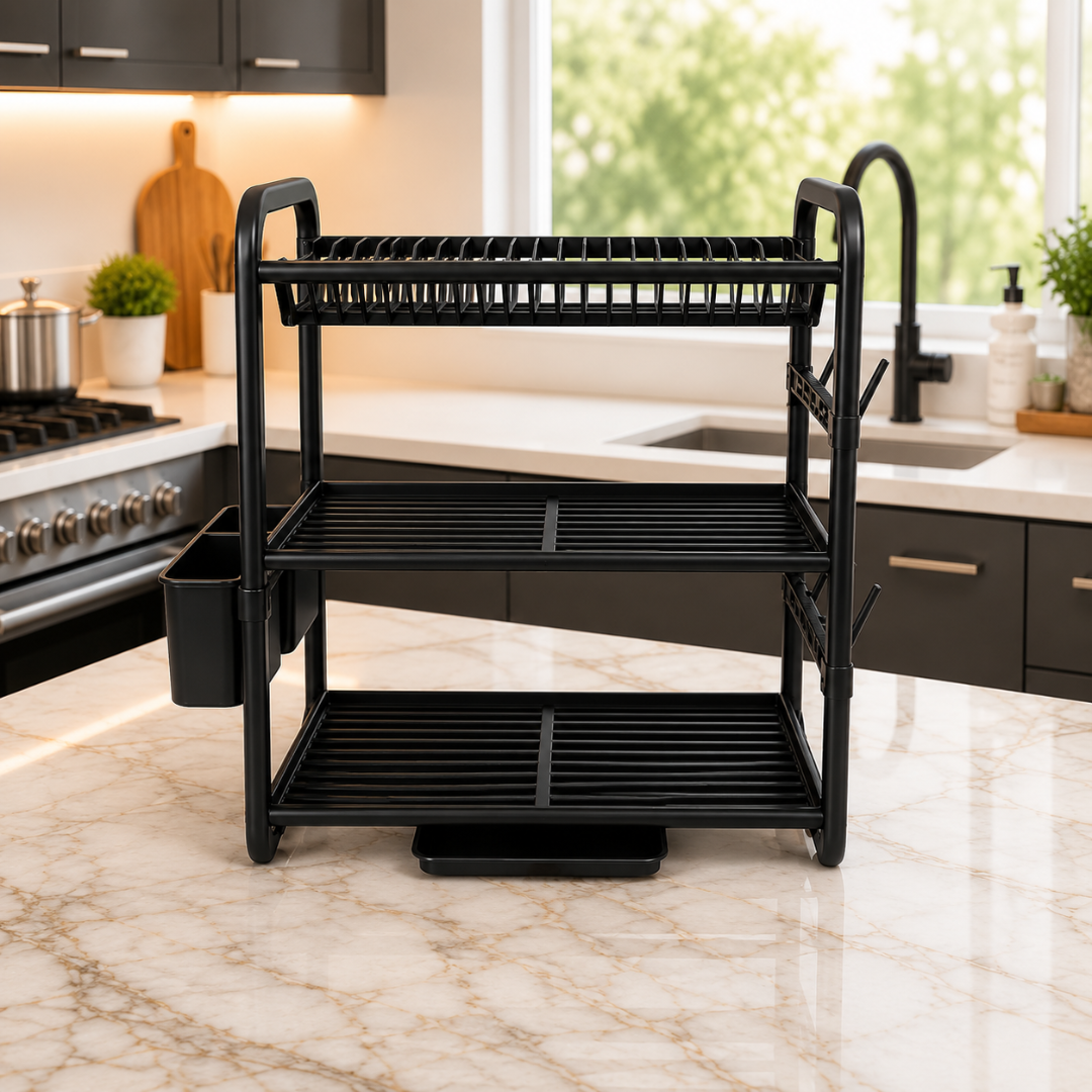 Barella Premium 3-Layer Dish Drying Rack – Heavy Duty