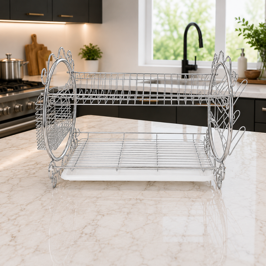 Luxury Kitchen Dish Drying Stand (Chrome Finish)