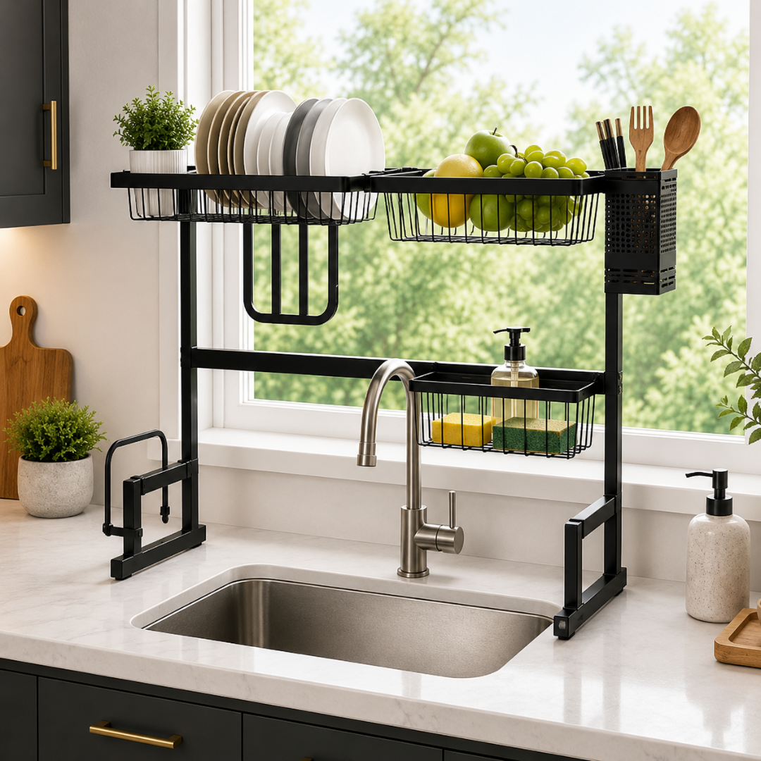 Adjustable Over Sink Dish Rack – Space Saver