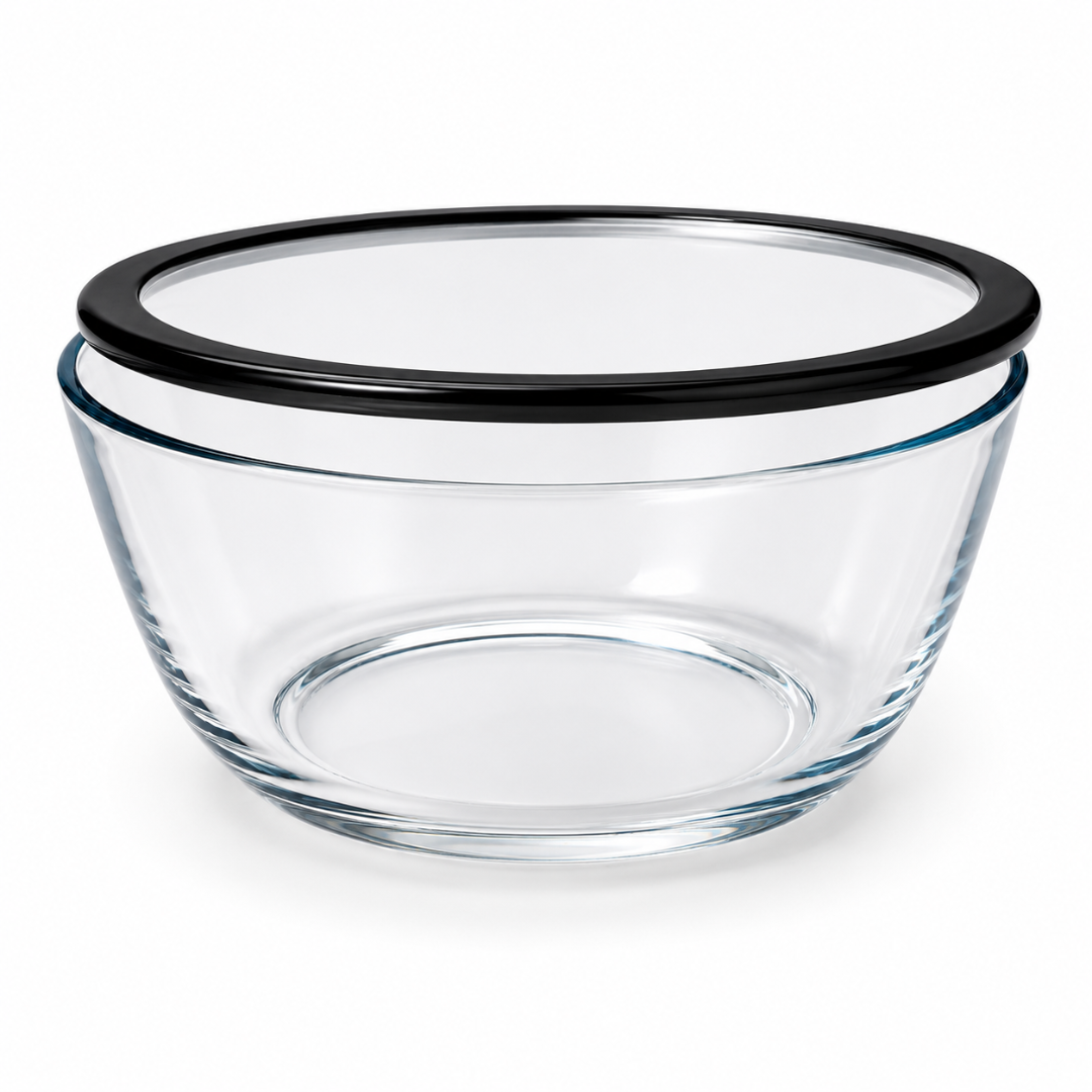 Barella Glass Storage Bowl with Lid Italy 3.7 liter