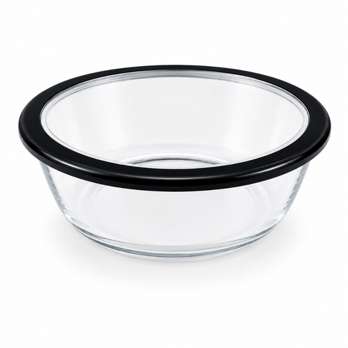 Barella Glass Storage Bowl with Lid Italy 1.4 liter
