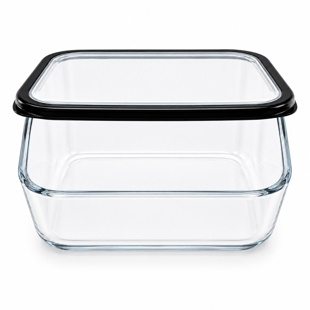 Barella Rectangular Glass Food Storage Container with Lid 3 liter Italy