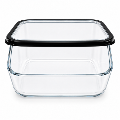 Barella Rectangular Glass Food Storage Container with Lid 3 liter Italy