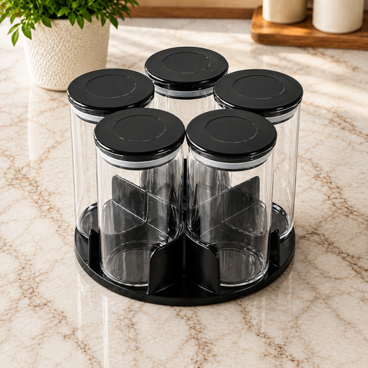 Barella Spice Jar Set with Rotating Stand 16cm