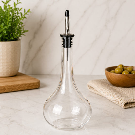 Elegant Glass Oil Dispenser with Drip-Free Spout 1000ml