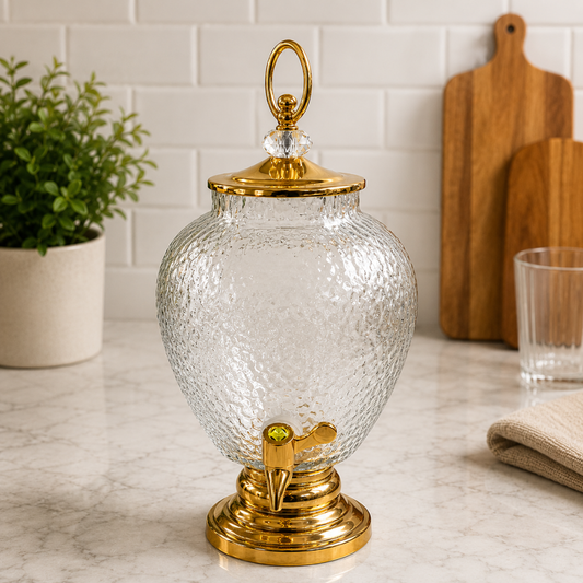 Luxury Drink Dispenser with Gold Base
