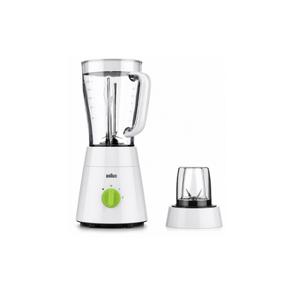 Braun PowerBlend Jug Blender, 500W Motor, 1.5L Capacity, 4-Blade System, Adjustable Speeds, Grinder Mill Attachment