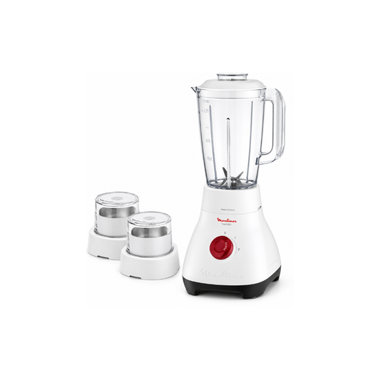 MOULINEX Blender | Super Blender 2 L Blender Smoothie Maker | Mixer |700 W | 2 Attachments | White/Black |  | LM207128