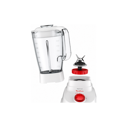 MOULINEX Blender | Super Blender 2 L Blender Smoothie Maker | Mixer |700 W | 2 Attachments | White/Black |  | LM207128