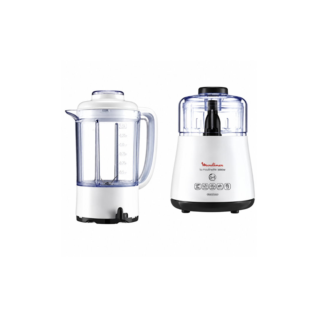 Moulinex  Chopper With Blender, 1000 Watt, White - Dpa241