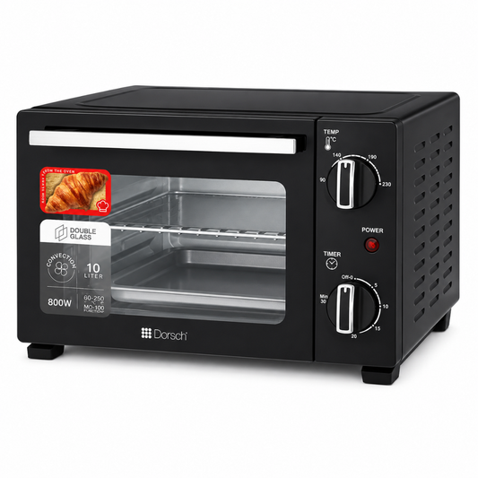 DORSCH Electric Oven 10L with 60-Min Timer & Inside Light