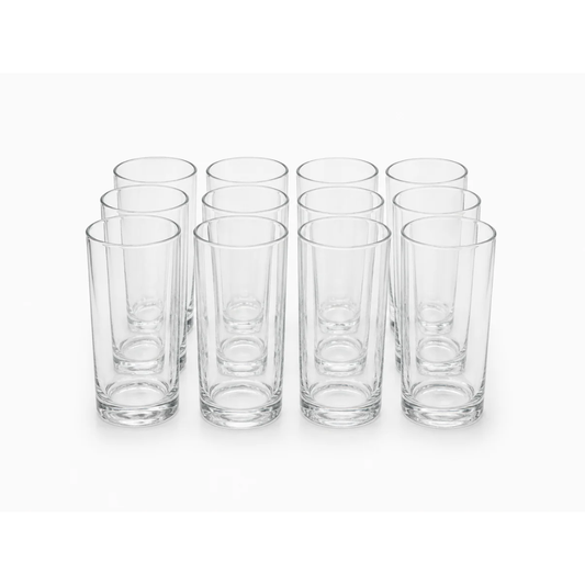 Classic Tall Drinking Glasses Set (12 Pieces) 275ml