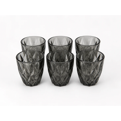 Luxury Smoke Finish Glass Set (6 PCS)