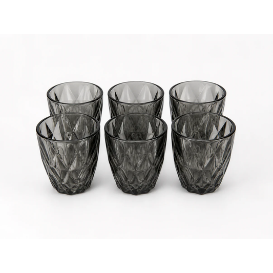 Luxury Smoke Finish Glass Set (6 PCS)
