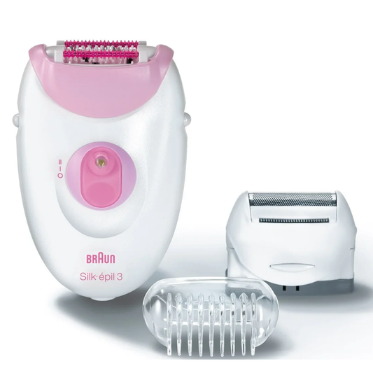 BRAUN Epilator With Shaver Head & Trimmer Cap SILK-EPIL 3