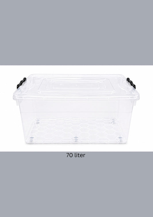 Plastic Storage Box with Lid 70 liter