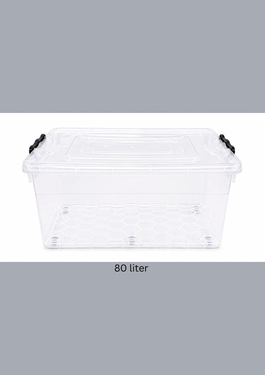 Plastic Storage Box with Lid 80 liter
