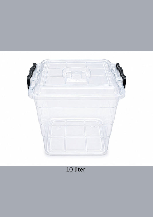 Plastic Storage Box with Locking Lid 10 liter