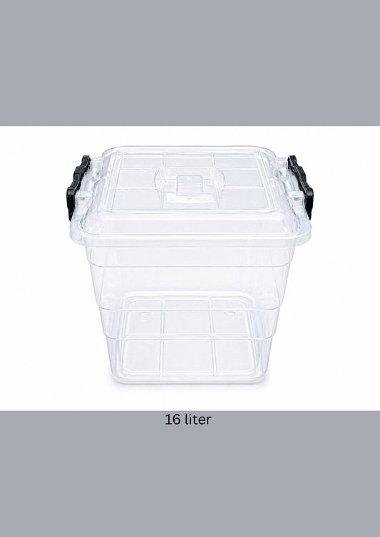 Plastic Storage Box with Locking Lid 16 liter