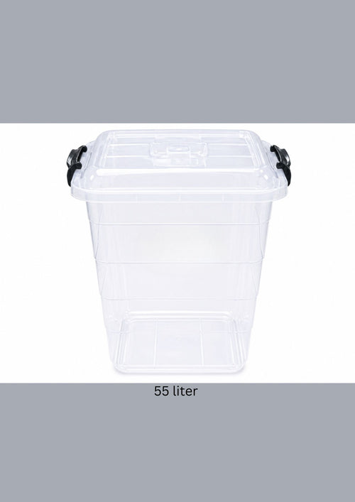 Plastic Storage Box with Locking Lid 55 liter