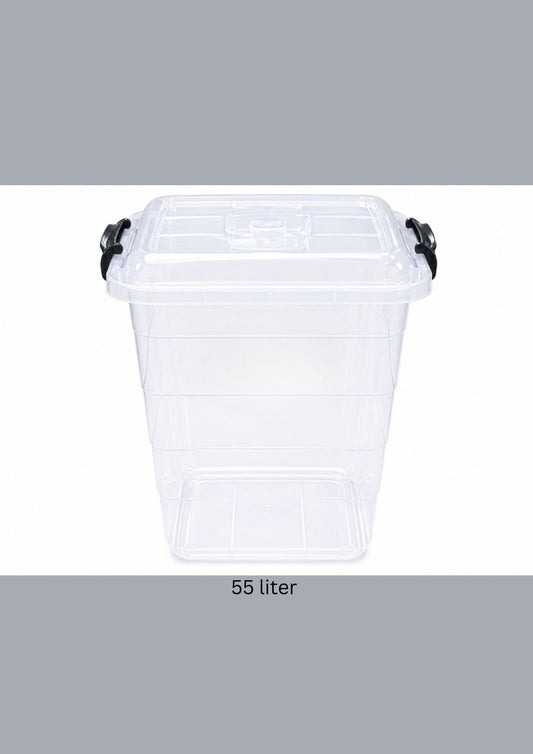 Plastic Storage Box with Locking Lid 55 liter